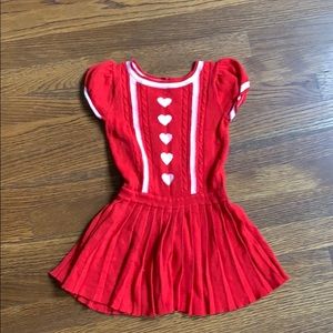 Cute Red Girls Dress Knit